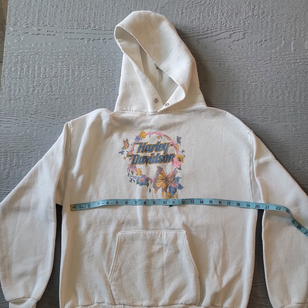 ♡Harley-Davidson Women's White Hoodie Sweatshirt Size Large - Picture 2 of 9